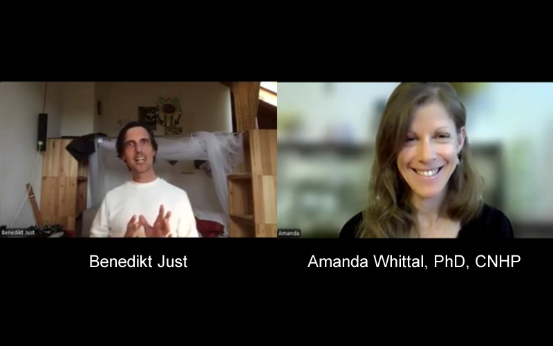 Screenshot from video with Benedikt Just on left and Dr. Amanda Whittal on right.