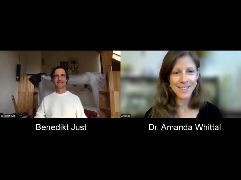 Screenshot from video with Benedikt Just on left and Dr. Amanda Whittal on right.