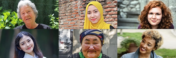 six faces of women of diverse cultures