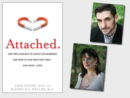 Book cover of "Attached" and photos of authors.