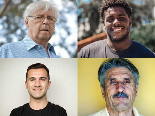 Portraits of four men of different ages and races